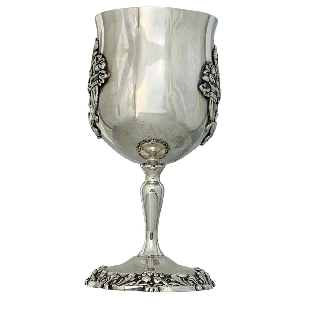 Reed & Barton King Francis Water Goblet 6-1/2" Silverplate 1659 Chalice Cup GUC - Picture 2 of 7